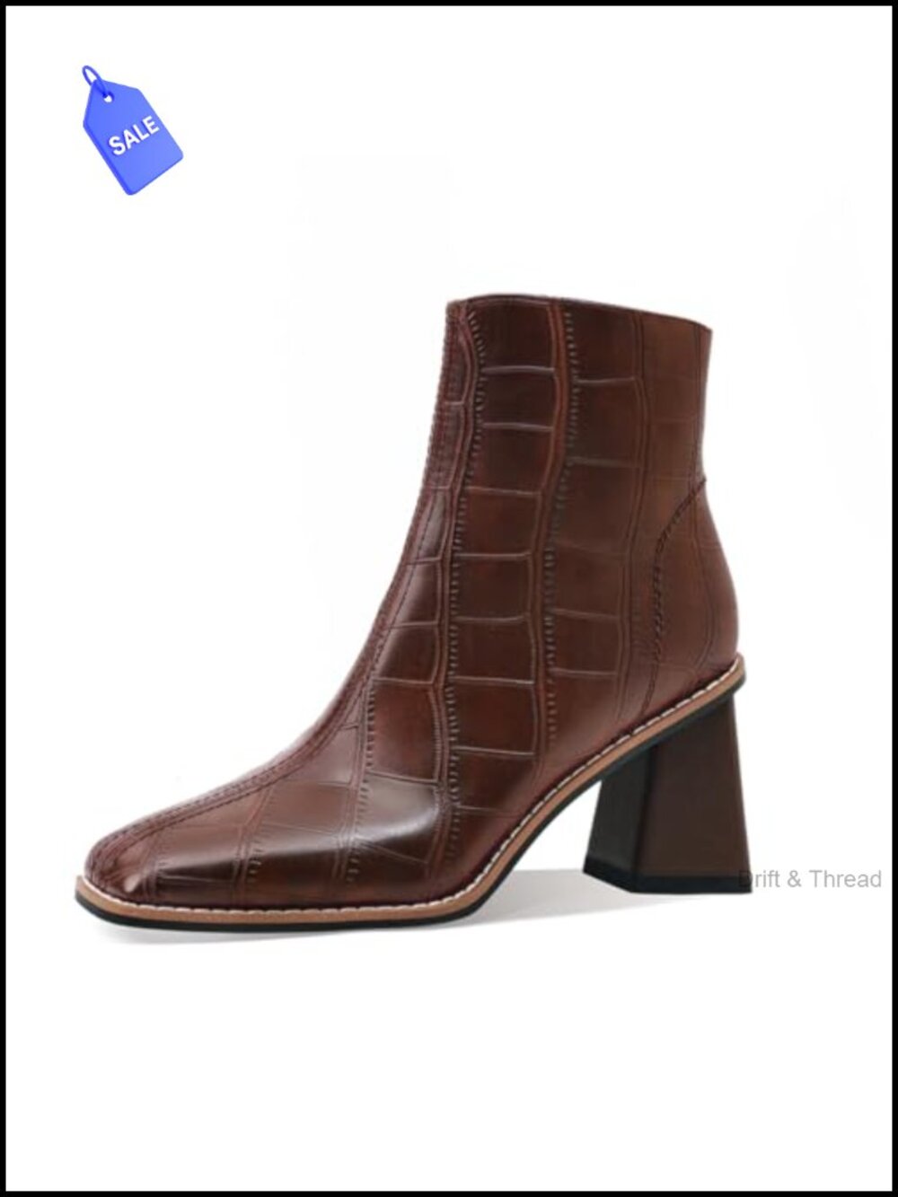 Women's Ankle Boots Chunky Heel Pointed Toe Side Zipper Faux Leather Booties